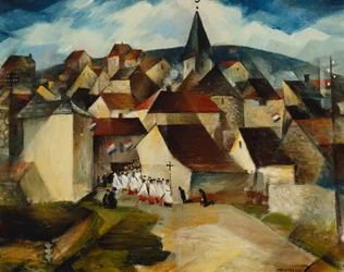 En landsbyprosesjon, Frankrike, ca. 1923