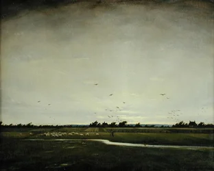 An English Landscape, Romney Marsh (olje på lerret)