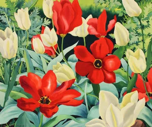 Tidlige tulipaner (akvarell på papir)