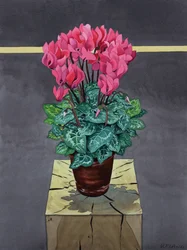 Still Life Cyclamen (akvarell på papir)