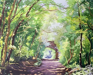The Valley Walk, Sudbury, 2001 (wc på papir)