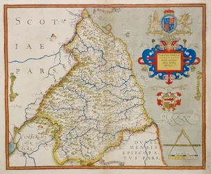 Kart over Northumbria, fra "An atlas of England and Wales"