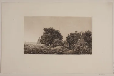 Landskap med mølle