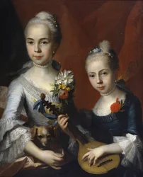 Portrett av to jenter, uten dato