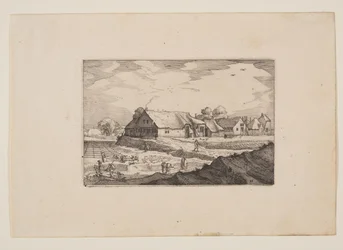 Gårder og blekefelt, fra utsikter i Haarlems omgivelser (Plaisante Plaetsen)