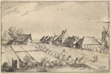 Fields and a Road, plate 8 fra Regiunculae et Villae aliquot Ducatus Brabantiae, ca. 1610