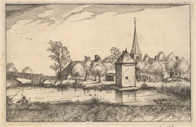 Pond and a Village, plate 15 fra 1610