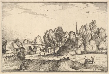 Road into a Village, plate 19 fra Regions and Villas of the Duchy of Brabant, ca. 1610