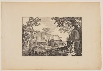 Tobias og engelen, fra Landscapes (Verscheyden aerdige Lanthuysen...)