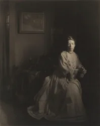 Fru White - I studioet, 1907, trykt ca. 1920-tallet (foto)