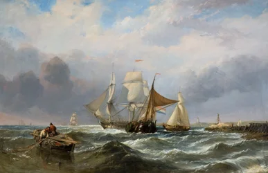 Fartøyer utenfor den nederlandske kysten, 1829-1860.