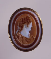Portrett av Agrippina den yngre Agrippina Minor, kona til keiseren Claudius. Cameo, midten av 1