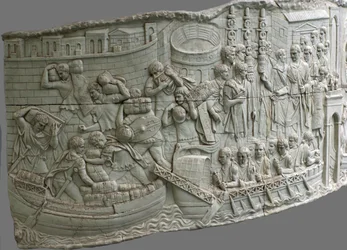 De romerske byssene. Relieffdetalj av Trajans søyle, 1.-2. århundre