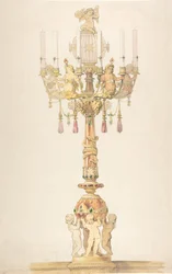 Design for en kandelaber, 1810-38.