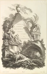 Frontispice for graven til Boyle, Locke og Sydenham Frontispice for graven..., ca. 1736.