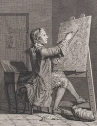 La Peinture, 1770-86   1181573   no       norwegian Successfully Translated  Original: Triomf der liefde Amor vincit omnia (title on object) Zes triomfen van Petrarca (series title) Translat: Triomf der liefde Amor vincit omnia (title on object) Zes triomf