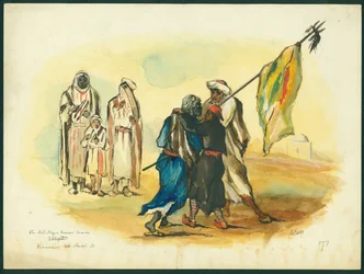 'The Mad Black banner bearer', Kaumur, 1873 (wc og blyant på papir)