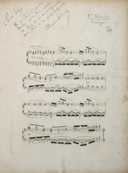 Side fra det første korrigerte beviset på "La damoiselle elue", ca. 1887-88