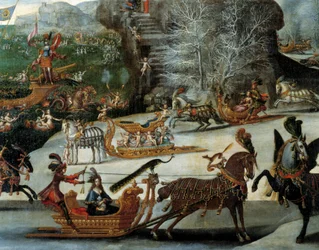 Sleden beskriver de fire elementene: vann. Maleri av Claude Deruet (1588-1662)