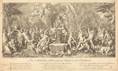 Bacchus-festen, feiret av Satyrs og Bacchantes (Feast of Bacchus Celeb vurdert av Satyrs and Bacchanales)