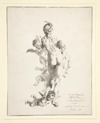 Uten tittel (kvinnelig naken med putti)