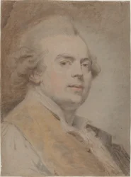 Selvportrett, ca. 1780 (rødt og svart kritt og pastell på papir)