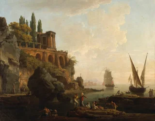 Imaginært landskap, italiensk havnescene