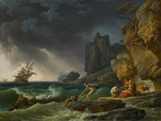 Stormfullt hav med skipsvrak, 1780