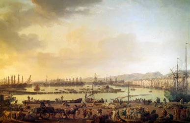 Utsikt over havnen i Toulon Maleri av Joseph Vernet (1714-1789) Paris fra 1700-tallet, Musee de la Marine
