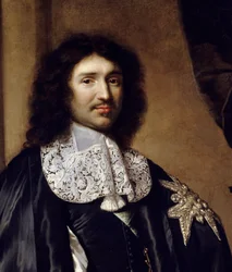Detalj av: "" Portrett av Jean Baptiste (Jean-Baptiste) Colbert (1619-1683) Louis XIVs minister"" Maleri av Claude Lefebvre (1632-1675). 1666 søn. 1,3x0,96 m
