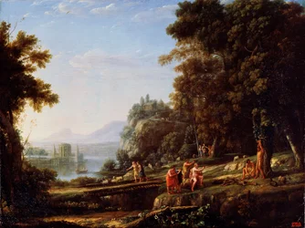 Landskap med Apollo og Marsyas, 1639-1640.