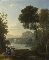 Landskap med Hagar og engelen, 1646