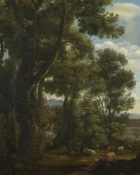 Landskap med en geitegjeter og geiter, ca 1637
