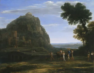 Utsikt over Delphi med en prosesjon, 1673.