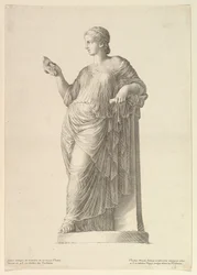 Gammel statue av Muse Thalia, 1669.