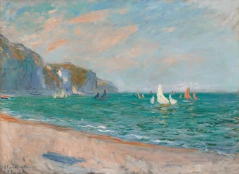 Båter under Pourville-klippene; Båter foran klippene i Pourville, 1882