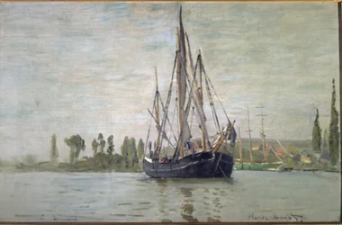 Fransk chase-maree for anker (nær Rouen) - olje på lerret