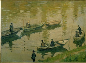 Gruppe fiskere på Seinen nær Poissy