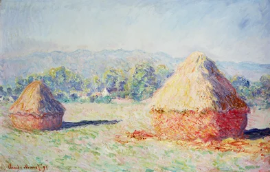 Høystakker i solen, morgeneffekt, 1891
