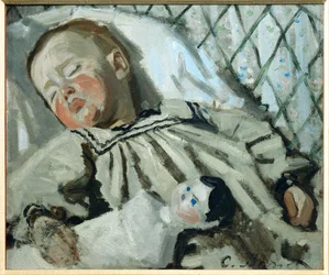 Jean Monet i søvne (olje på lerret)
