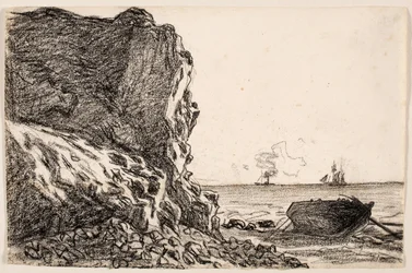 Monet - Cliffs and Sea, Sainte-Adresse, ca. 1864, 1987.56
