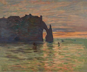 Solnedgang ved Étretat, 1883