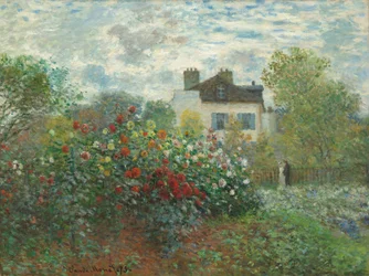 Kunstnerens hage i Argenteuil - Et hjørne av hagen med georginer, 1873