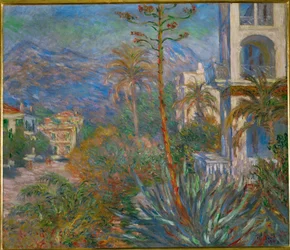 Villaer i Bordighera, Italia (olje på lerret)