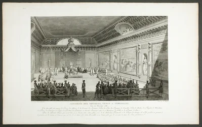 Forsamling av bemerkelsesverdige personer, holdt i Versailles, fra serien Historiske bilder av den franske revolusjonen
