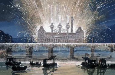 Fyrverkeri, ca. 1840–1850 (tegning)