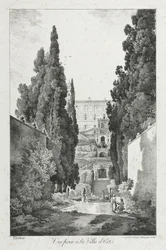Utsikt ved Villa dEste, Tivoli, 1817.