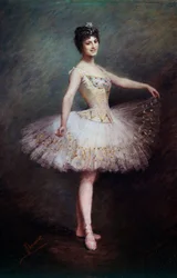 Portrett av Carlotta Zambelli (1875-1968), italiensk danser og pedagog. Maleri av Claudie Chamerot Viardot (19. århundre). 1897, Paris, Operabiblioteket