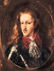 Portrett av Karl II (1661-1700), konge av Spania. Maleri av Claudio Coello (1642-1693)