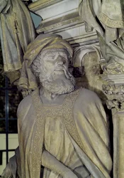 The Well of Moses, detalj av Daniel fra den sekskantede pidestallen, 1395-1404 stein